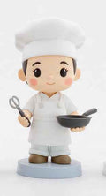 Figura 3D personalizada – Chef con sartén – Regalo jubilación