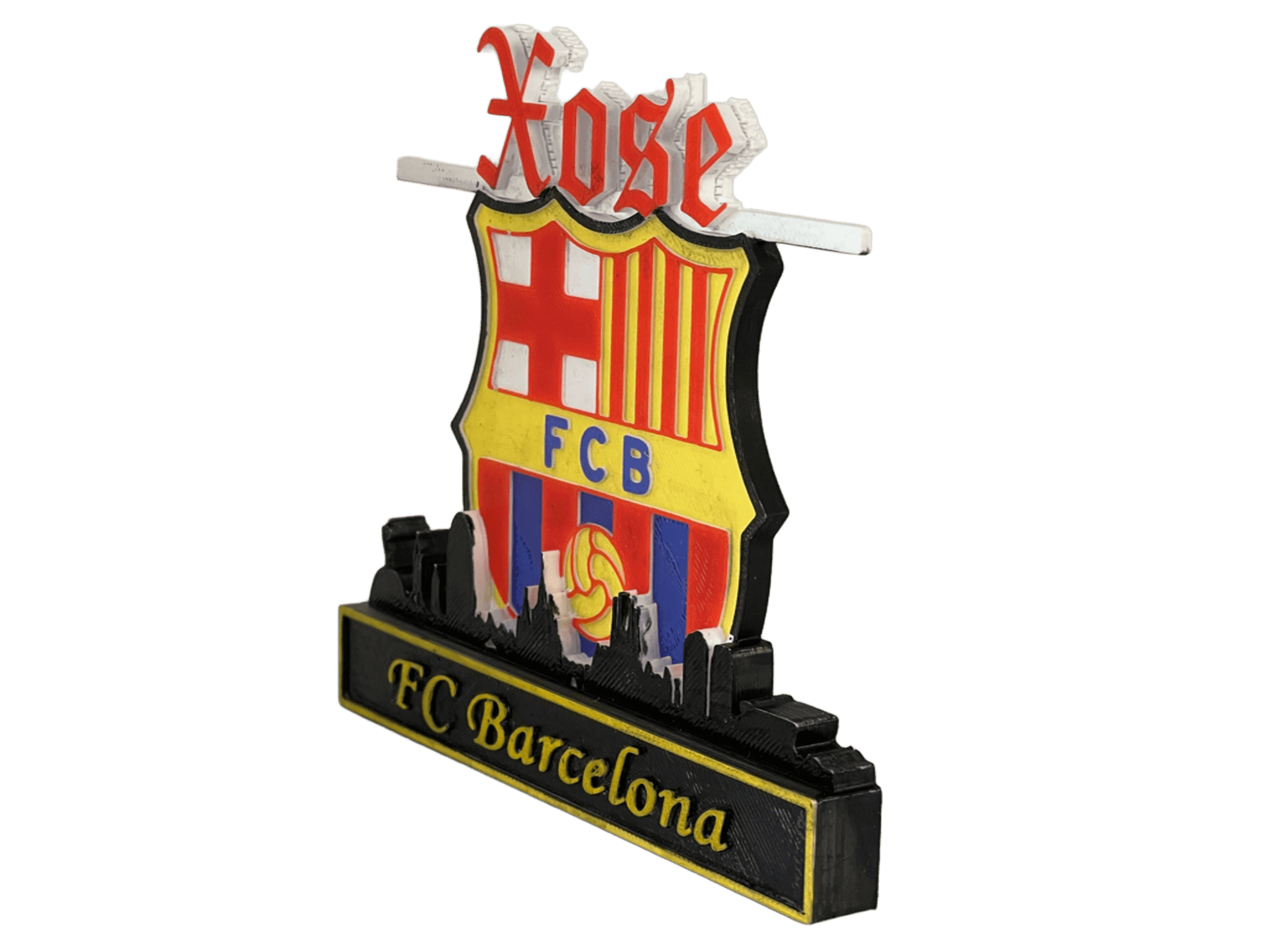 Trofeo 3D personalizado fútbol – con tu nombre y skyline – Aficionado blaugrana - TRES D
