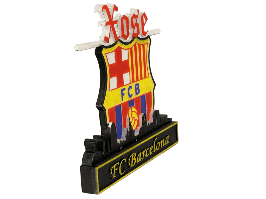 Trofeo 3D personalizado fútbol – con tu nombre y skyline – Aficionado blaugrana - TRES D