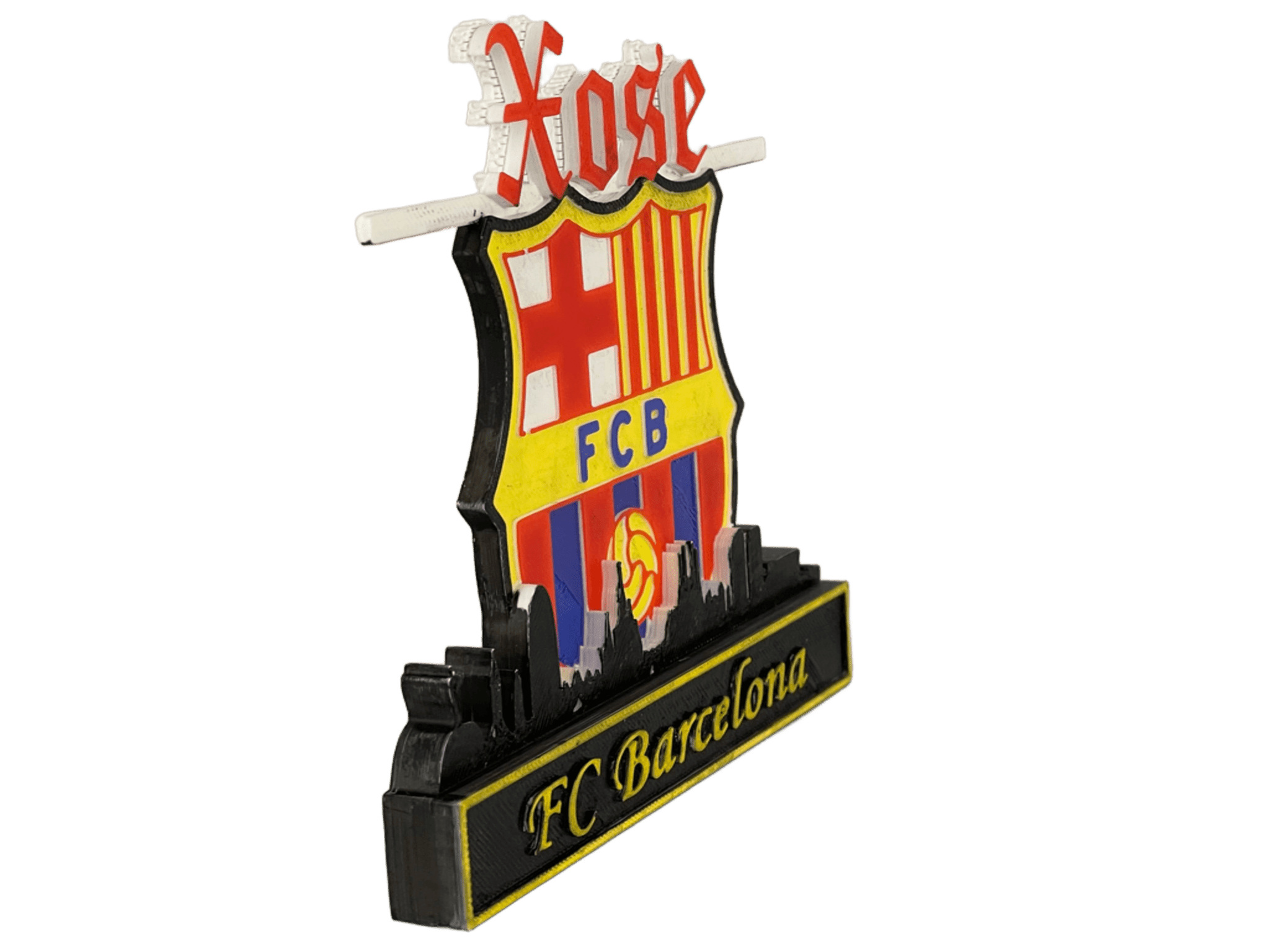 Trofeo 3D personalizado fútbol – con tu nombre y skyline – Aficionado blaugrana - TRES D