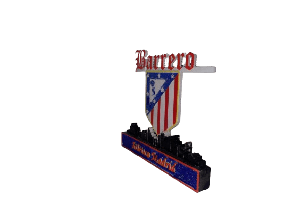 Trofeo 3D personalizado fútbol – con tu nombre y skyline – Aficionado rojiblanco - TRES D