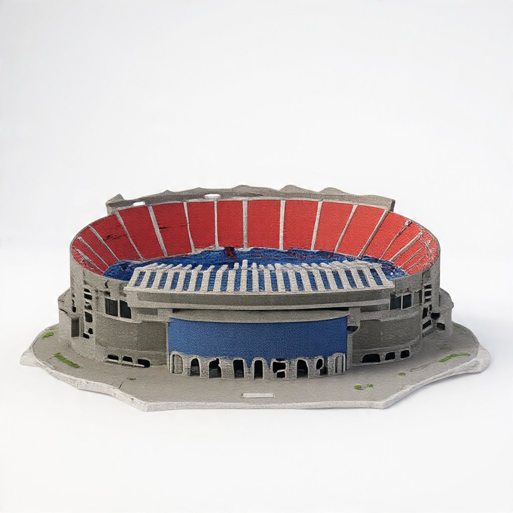  Maqueta del estadio Camp Nou FC Barcelona – vista frontal con detalle de fachada