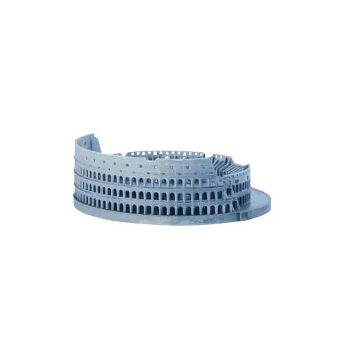 Coliseo Romano en miniatura impresión 3D, vista lateral derecha con arcos detallados