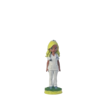 Figura 3D personalizada de doctora con bata blanca y estetoscopio – regalo original para médicas y enfermeras TRES D Avilés