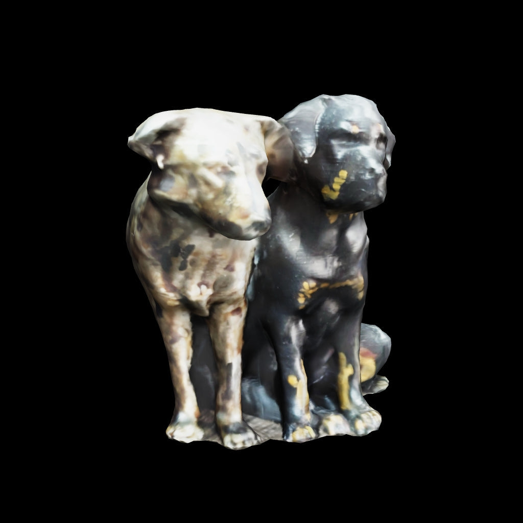 Réplica 3D de tu mascota - dos perros impresos en PLA negro y marrón, TRES D Avilés