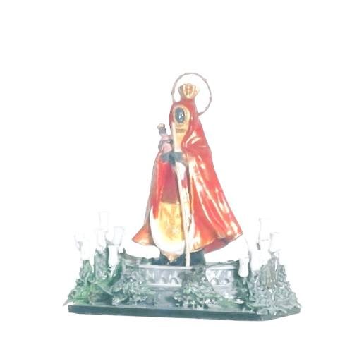 Réplica impresión 3D Virgen con manto rojo vista tres cuartos – figura religiosa a partir de foto