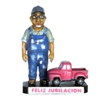 Figura trabajador con camioneta - rotulo personalizado - impresa en Tres D en Avilés