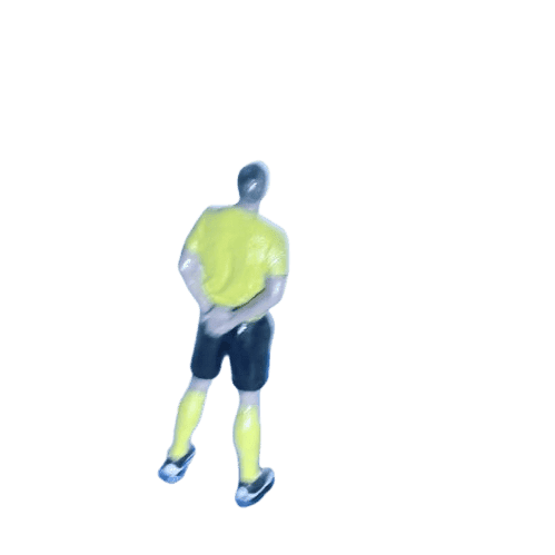 Figura personalizada árbitro fútbol sala vista trasera – base pista personalizable – TRES D Avilés