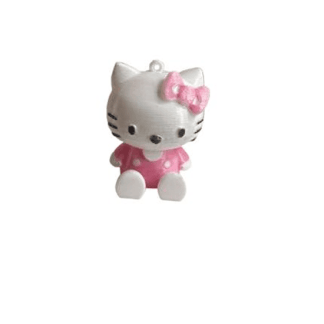 Llavero Hello Kitty 3D Rosa Kawaii – Figura Impresa en 3D frontal - TRES D