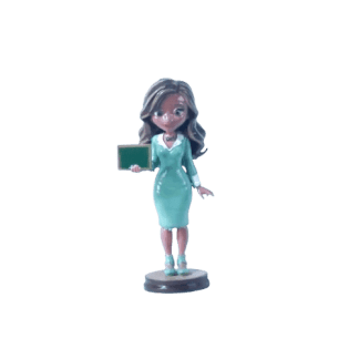 Figura 3D personalizada – Profesora con pizarra – Regalo - Asturias