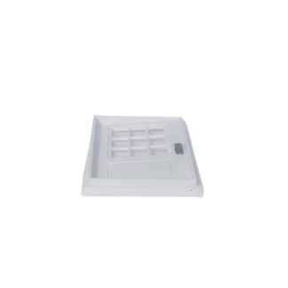 Puerta miniatura blanca con tirador gris vista superior – accesorio para figuras personalizadas