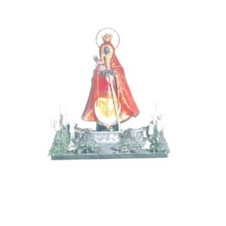 Réplica 3D figura religiosa con manto rojo y corona dorada vista frontal – Virgen de la Candelaria impresa a todo color