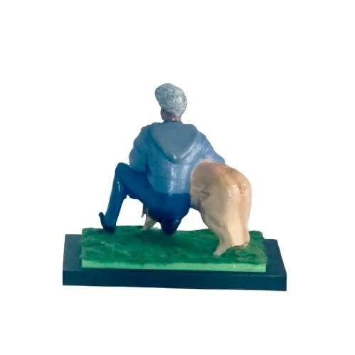 Réplica 3D mascota y dueño vista trasera – figura personalizada con perro hecha en Asturias